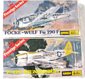 Aurora Heller Adversarial WW2 pair P-47N Thunderbolt F-W Fw 190F 1/72 bagged NIB