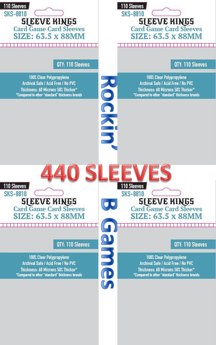 card sleeve sizes for games 8XL Game Card Sleeves (90x140mm) 110 Pack, 60 Micron, SKS-8839 – sleevekings main image 1