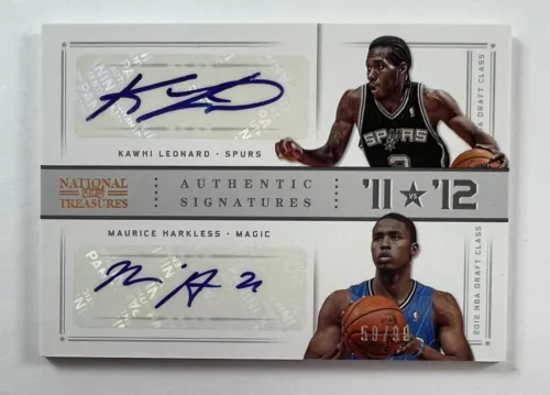 2012-13 Panini Nat'l Treasures 25 Kawhi Leonard Maurice Harkless Auto 59/99 BA18