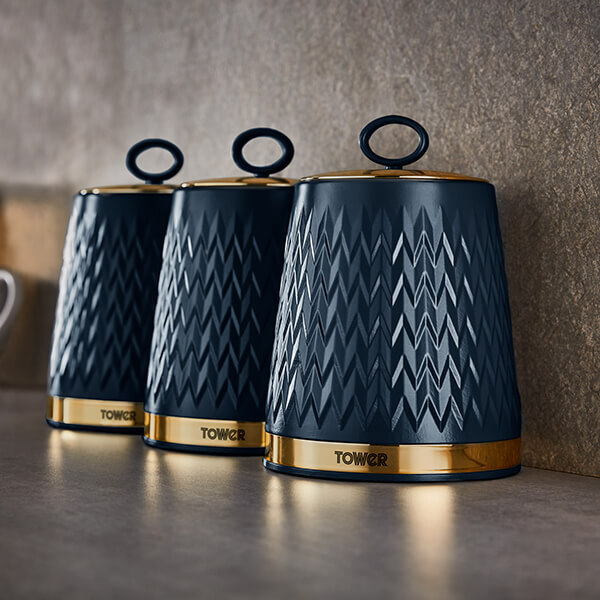 Tower T826091MNB Empire Storage Canisters Midnight Blue (Set of 3