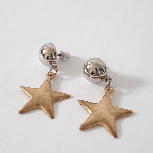 Aretes colgantes estrella oro y plata de colección mezclados llamativos disfraz celestial - Imagen 1 de 4
