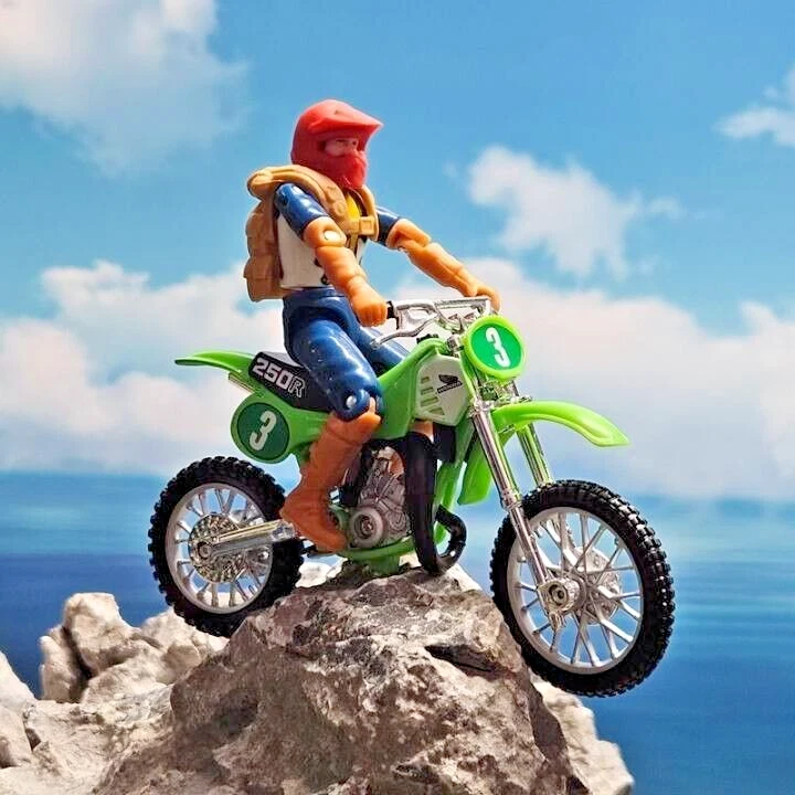 Welly 1:18 HONDA CR250R #2 #3 Motocicleta Modelo Motocross Motocicleta Juguete + Figura Foto 2 de 4