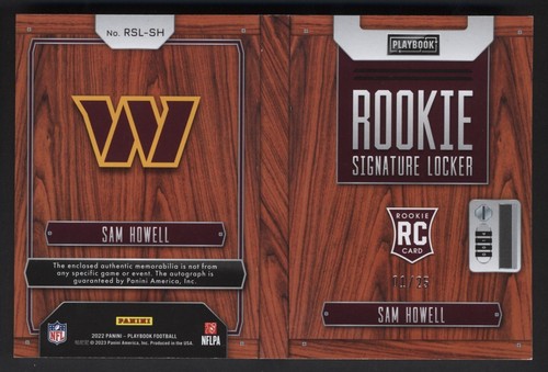 2022 Playbook SAM HOWELL Auto #01/25 Booklet Helmet Jersey Patch Ball Autograph - Picture 2 of 2