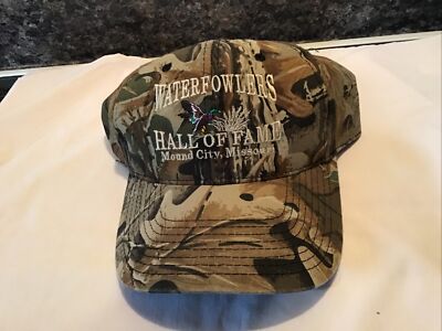 Waterfowlers Hall of Fame Mound City mo. Ball Cap adjustable Camoflauge