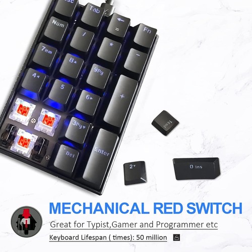 Compact 21 Keys Mechanical Numeric Gaming Keypad with Red Switches & Backlight - Photo 4/8