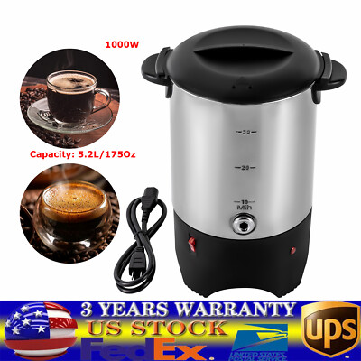 Modern Coffee Percolator 30 Cup Commercial Large Capacity Urn 5.2L/175Oz 1000w