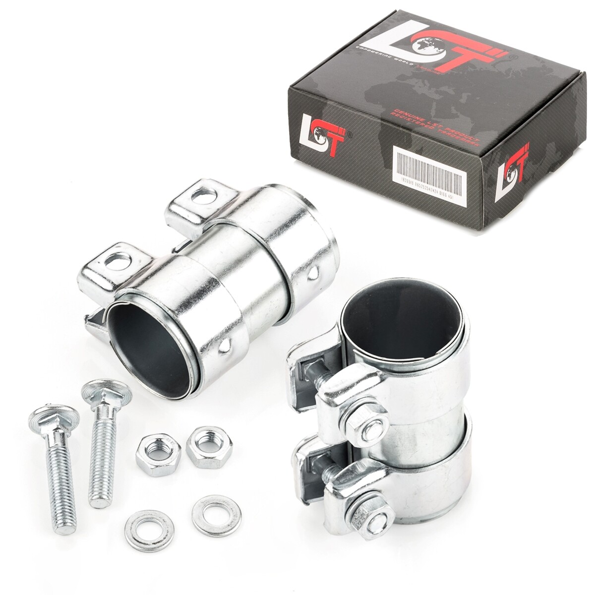 2x Exhaust Pipe Coupling Abgasanalge Ø 1 25/32x3 3/4in for Lancia Musa 350 1.4