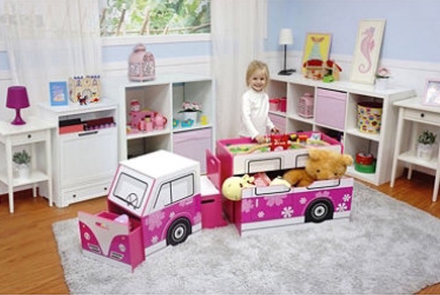Fire Truck Desk Chair Storage Bin Toy Chest Kids Furniture All In