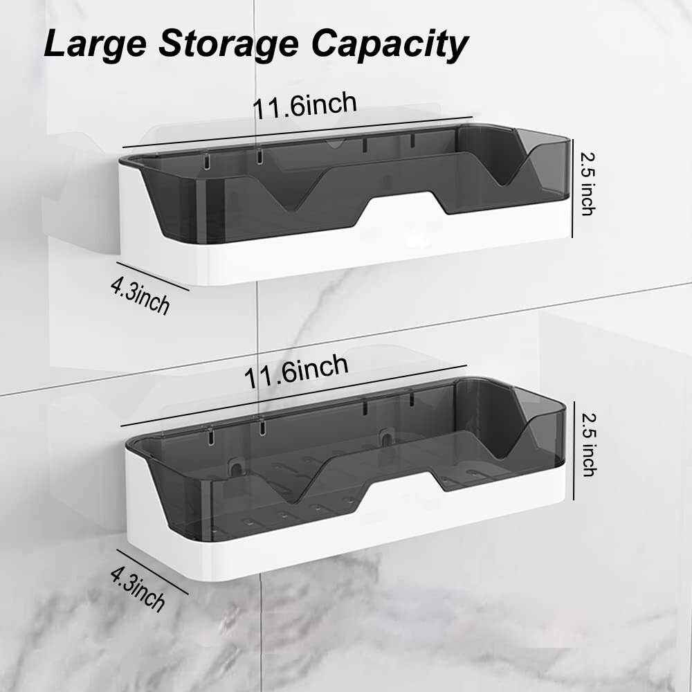 Adhesive Shower Caddy Shelf for Bathroom 2 Pack Premium Wall Mount Storage Adhesive Shower Caddy Shelf for Bathroom 2 Pack Premium Wall Mount Storage