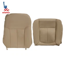 For 2009-2014 Ford F150 Lariat Driver Bottom & Top PERFORATED Seat Cover Tan