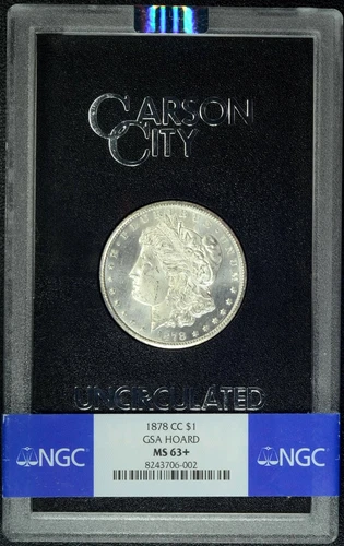 1878-CC  GSA  NGC MS63+  MORGAN DOLLAR  *  Carson City  *  #8243706-002