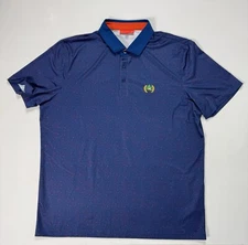 Redvanly Polo Shirt Mens XL Golf Performance Stretch Blue Red Floral Active