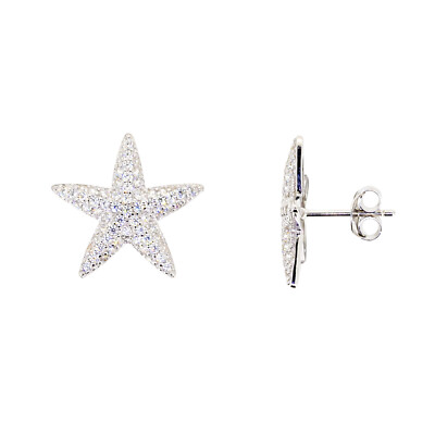 SEINERZEIT-BERLIN Ohrstecker Seestern ''Celine'' Silber, Zirkonia SZA-2990-200