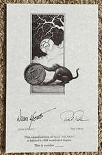 Dean Koontz Phil Parks signed "Seize the Night" SIGNATURE PAGE ONLY 9 x 5.5