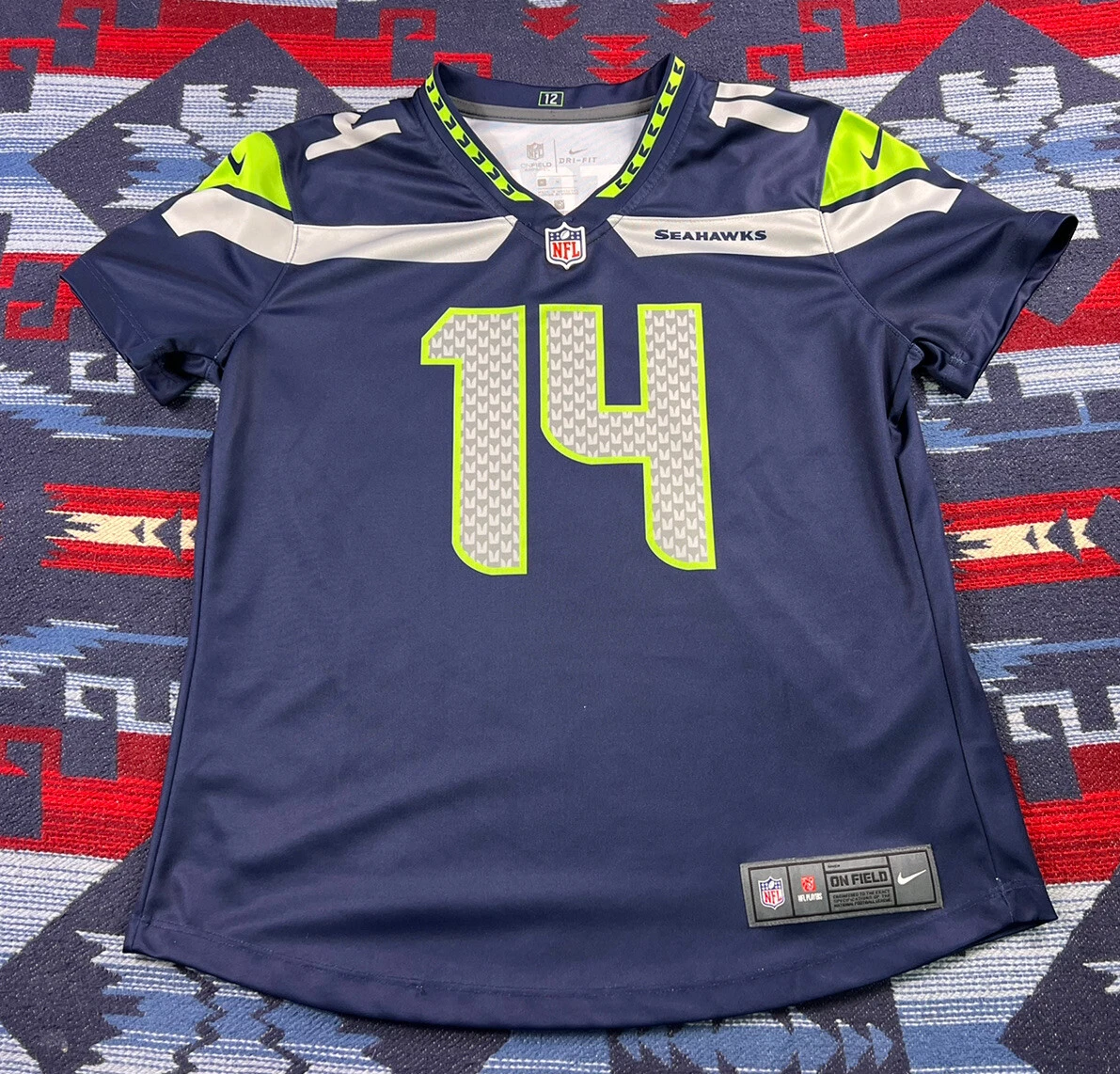 DK Metcalf seattle seahawks nike on field womens jersey size M Fan 12th Man