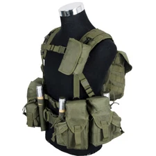 Tactical Vest Chest Rig Training Module H-Harness Molle Belt Mag Bag Set