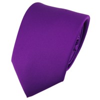 Tigertie Satin Krawatte Lila Violett Uni - Schlips Binder Tie