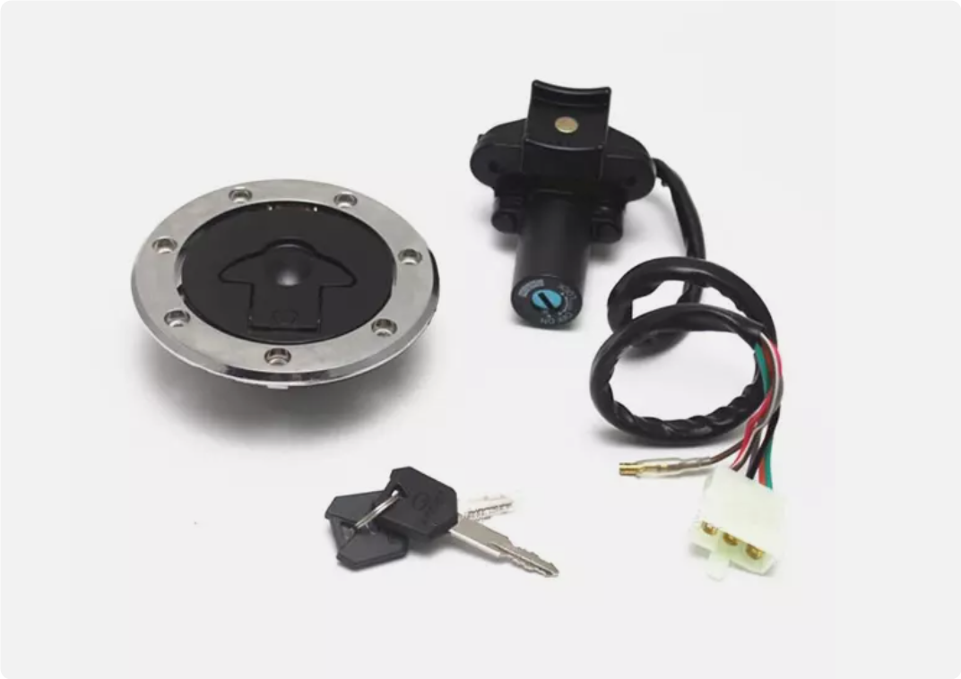 Ignition Switch Lock Fuel Gas Cap Key Assembly For ZX6R ZX7R ZX9R