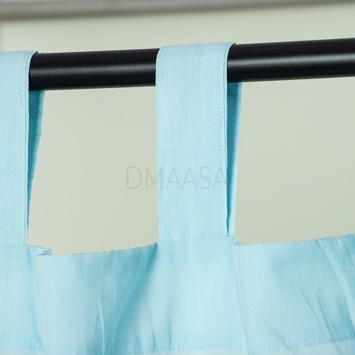 Color Sky Blue Solid Hand Dyed Drape Panel Window Indian Soft Cotton Handmade - Bild 4 von 5