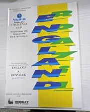 1990 ENGLAND v DENMARK Programme 28th March 1990 Wembley