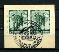 German Reich WW II : Austria Plebiscite pair from 1938 - fancy cancel Braunau
