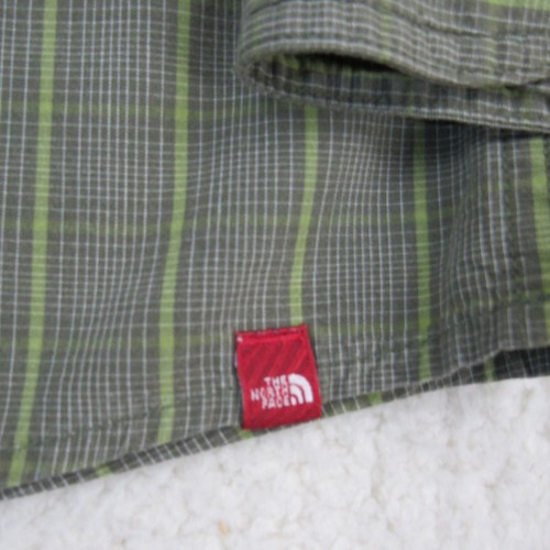 The North Face Shirt Mens Large Grey Green Plaid Long Sleeve Button Front - Picture 12 of 14