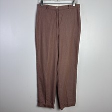 Vintage LizSport High Rise Striped brown pants cuffed petite 12 Academia