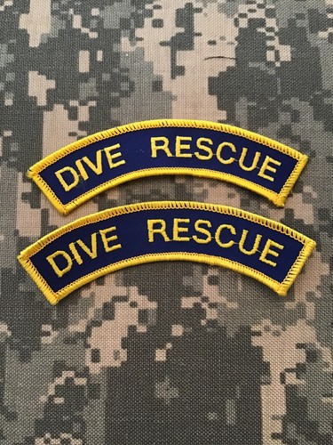 Lot Of 2 Dive Rescue 1 X 5 Rocker Patch Tabs Navy Blue Gold Jj 3 Ebay