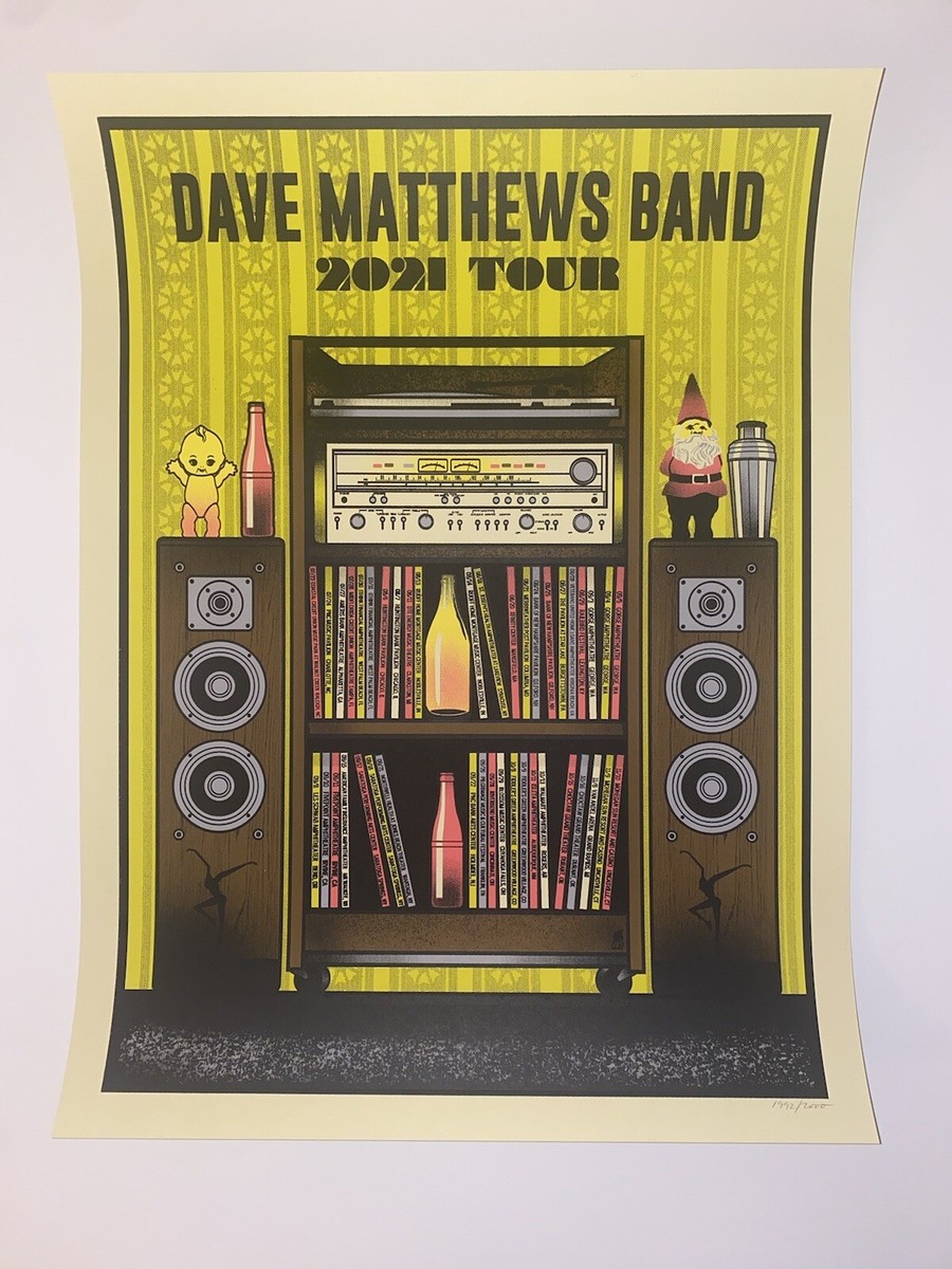 Dave Matthews Band Poster Summer Tour 2021 Yellow Edtn 2021 #'d
