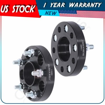1'' thick 5x4.5 5x114.3 12x1.5 67.1CB 2Pcs Wheel Spacers For Hyundai Mazda Black