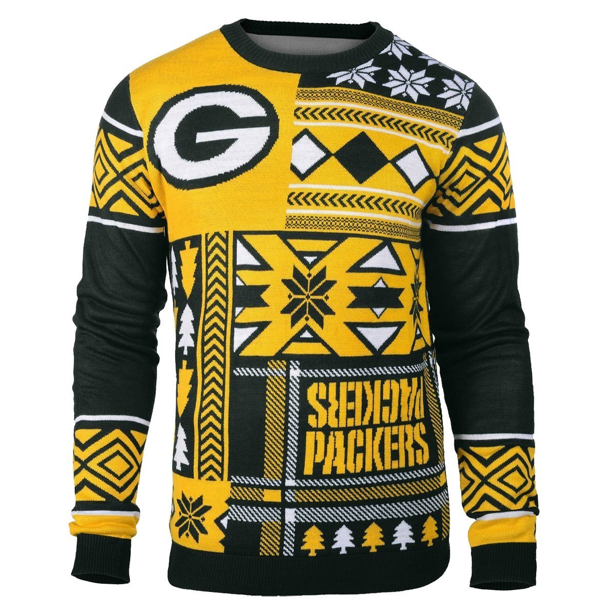 UGLY CHRISTMAS SWEATER NFL GREEN BAY PACKERS PATCHES FOOTBALL