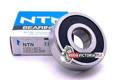 NTN 6302 LLB C3/5K Deep Groove Ball Bearing, Rubber Sealed 6302 2RS 15x42x13 mm