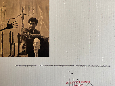 Alberto Giacometti Lithograph ' Woman ' COA Original Signed Alberto Giacometti Lithograph ' Woman ' COA Original Signed