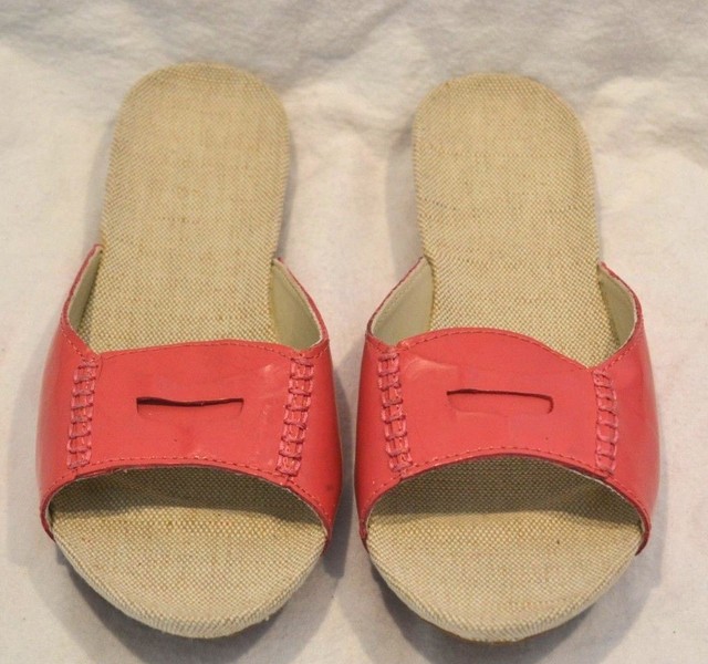 Women's Lands' End Pink Penny Loafer Slides Sandals 9M | eBay
