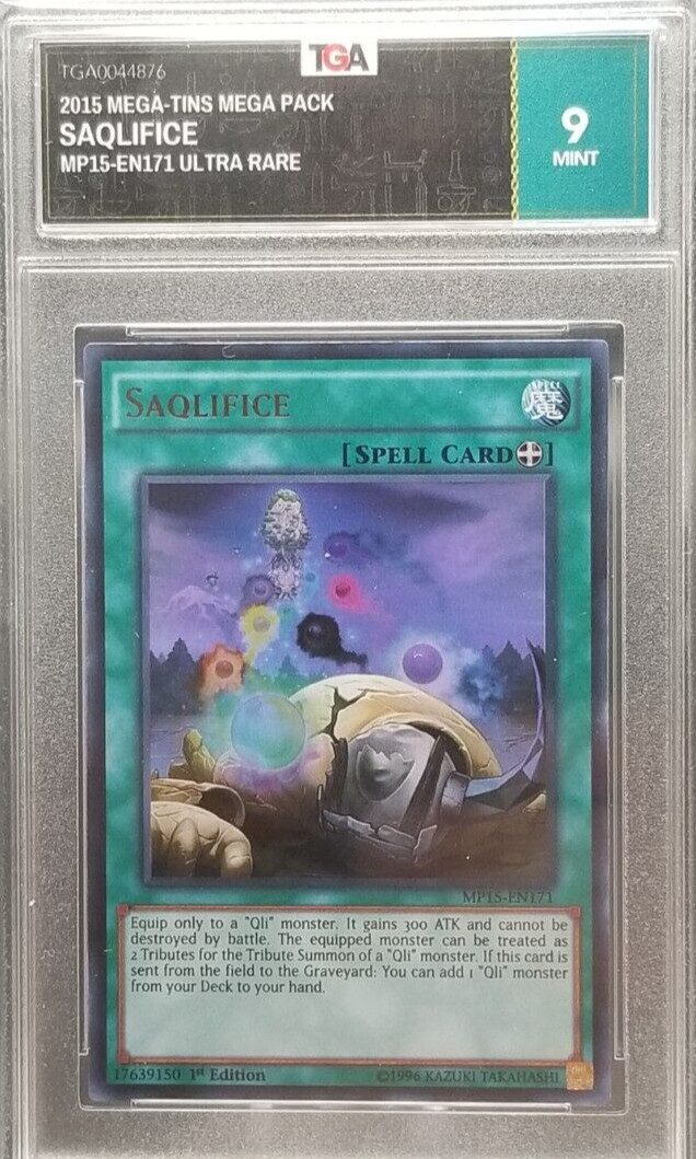Saqlifice MP15-EN171 YuGiOh 2015 Mega-Tin Mega Pack trading card — raw and PSA graded price guide