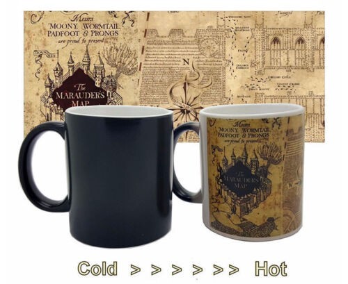 Harry Potter Marauder's Map Color Changing Magic heat Add Name Gift Personalised - Picture 1 of 4