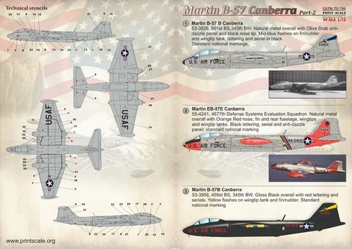 Print Scale 72-194 Decal 1:72 B-57 Canberra Teil 2 im Komplettsatz 2 Blätter - Bild 23 von 24