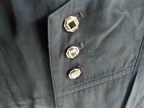 ST. REMO New York LS Black 100% Rayon Dress Dhirt Covered Placket SZ M 3 Silver - Picture 3 of 6