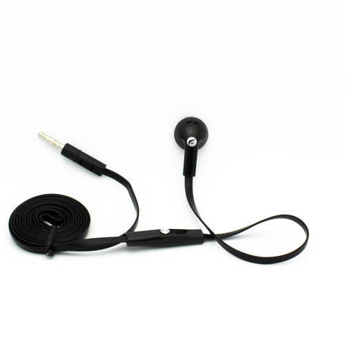 Mono Headset Wired Earphone Single Earbud 3.5mm Headphone Flat for Cell Phones