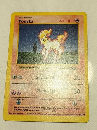 Juego base de cartas Pokemon Shadowless Ponyta 60/102 usado - Imagen 3 de 11