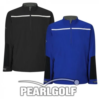 CALLAWAY GOLF CHEST STRIPE 1/4 ZIP WINDJACKE - WASSERABWEISEND - NEU