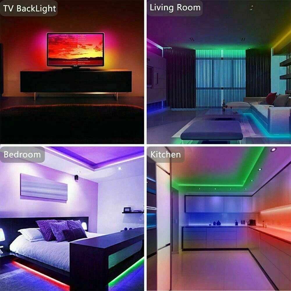 Light Colour Changing Cabinet 5050 RGB LED Strip Lights Smart Music Light Bar
