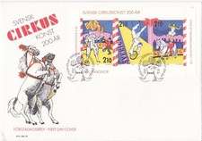 1987 Sweden FDC cover 200th Anniversary Sweden Circus Art