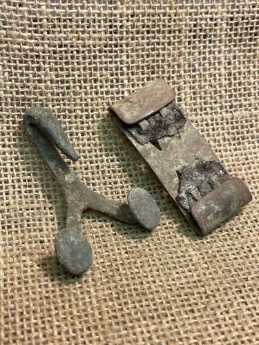 Nice Dug Civil War Hooks From Puppy Paw US Buckle With Keeper Gravelly Run Va.