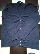 yorn Damen Kaschmir Strickjacke blau V-Aussch...