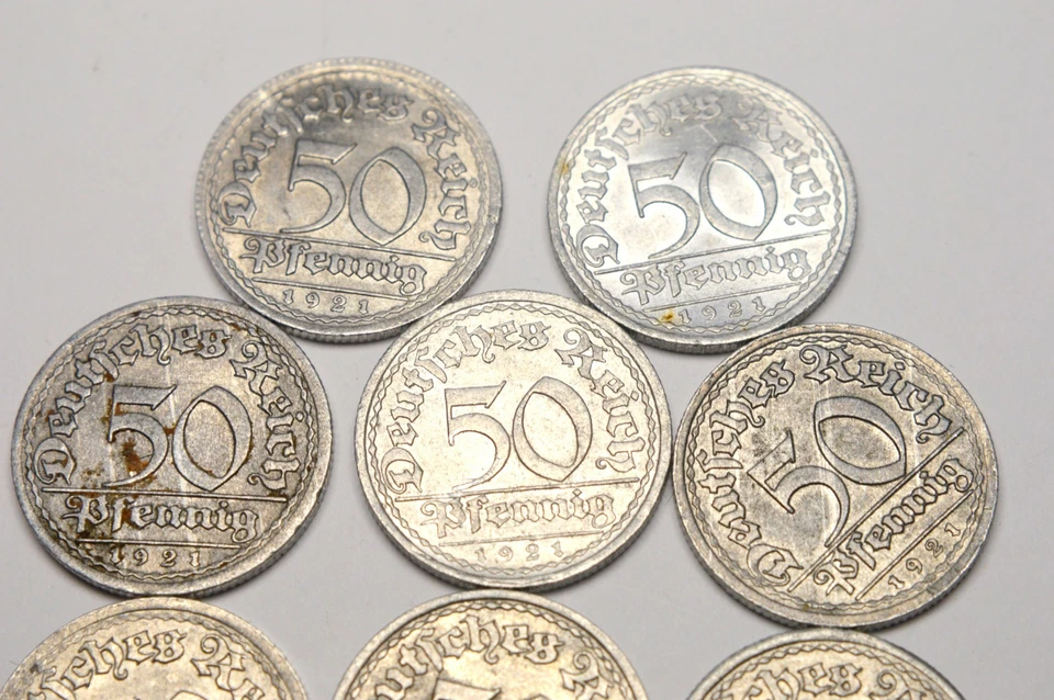 德国 50 PFENNIG 1921 年旧铝币套装 — 第 2/4 张图片