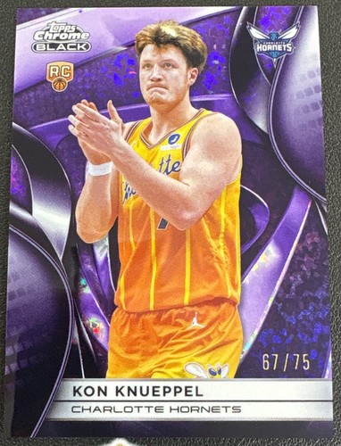 2025-26 Topps Chrome Black Kon Knueppel #106 RC Purple Mini Diamond /75
