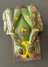 Vintage German Tin Frog Noisemaker Clicker Toy Litho Metal