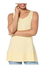 LOGO Layers by Lori Goldstein Women's Tank w Pleated Trim Oat