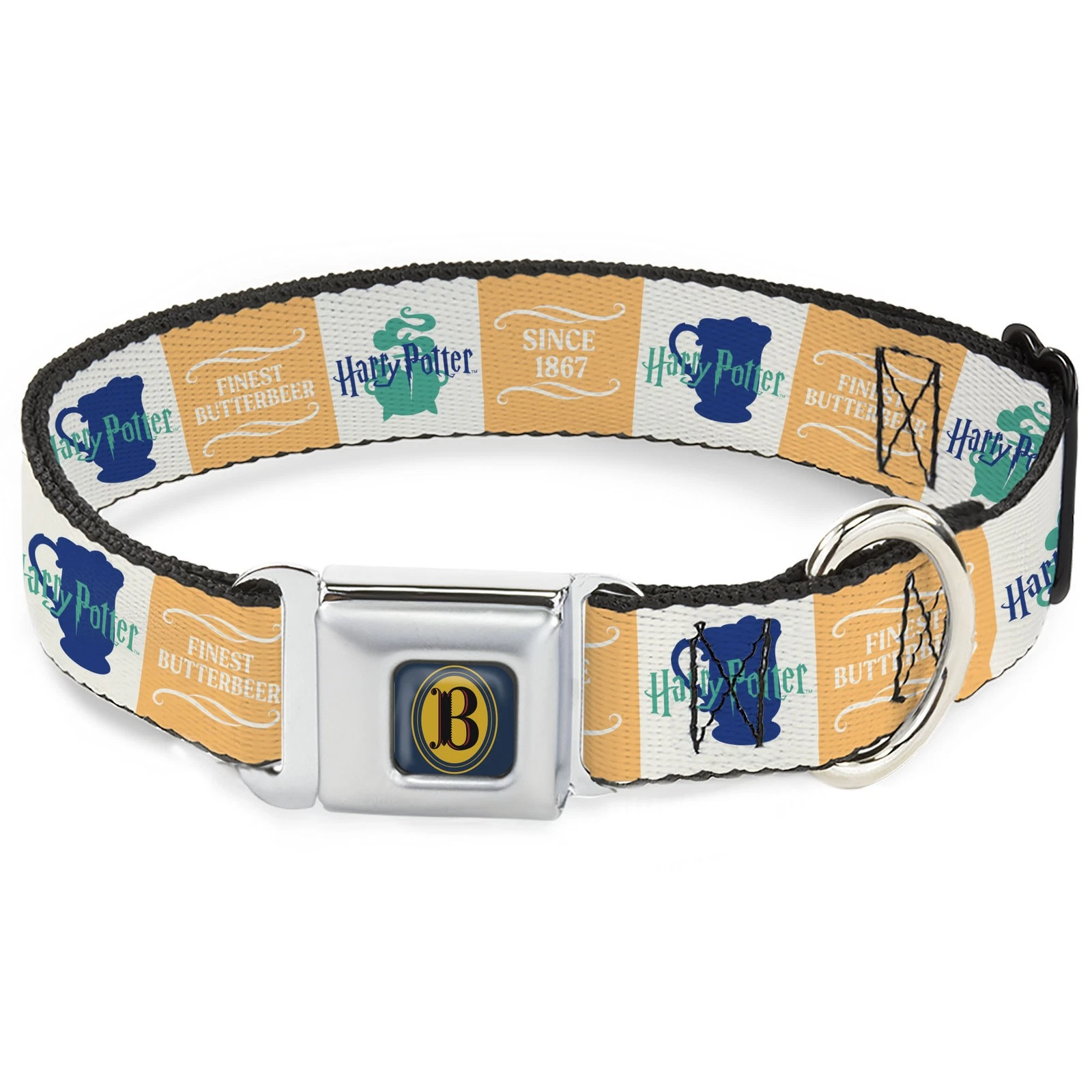 Dog Collar HPSP-Harry Potter Butterbeer Logo Full Color Navy/Yellow Harry Potter